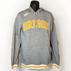 Oregon Ducks Nike Retro Logo Pullover Hoodie Sweatshirt Men's UO NCAA Gray Sz S
